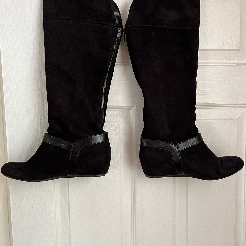 Express Black Suede Boots - Size 9